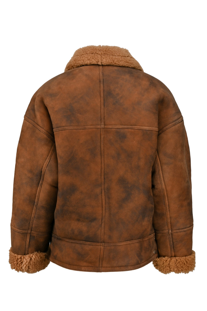 Sandro Size 34 Weber Distressed Shearling Jacket