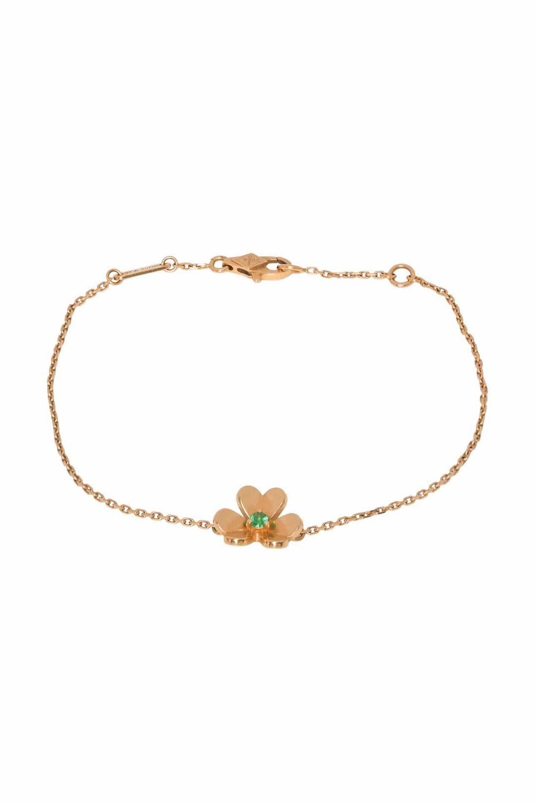 Van Cleef & Arpels 18K Yellow Gold & Emerald Frivole Bracelet Mini Model
