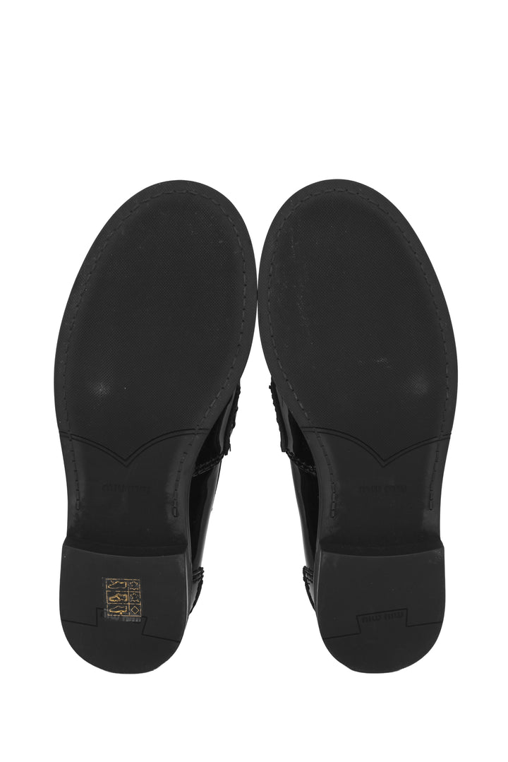 Miu Miu Size 37 Patent Leather Penny Loafers