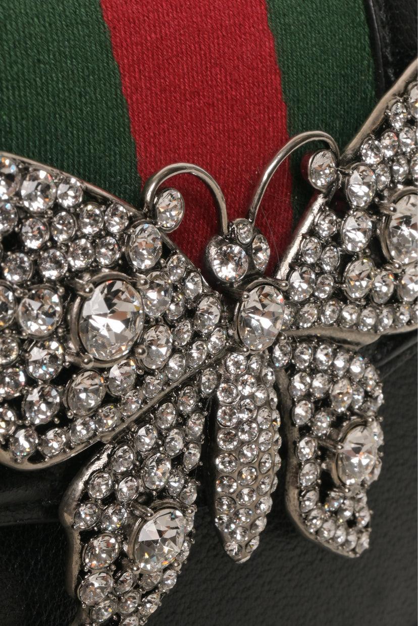 Gucci Crystal Butterfly Linea Totem Shoulder Bag