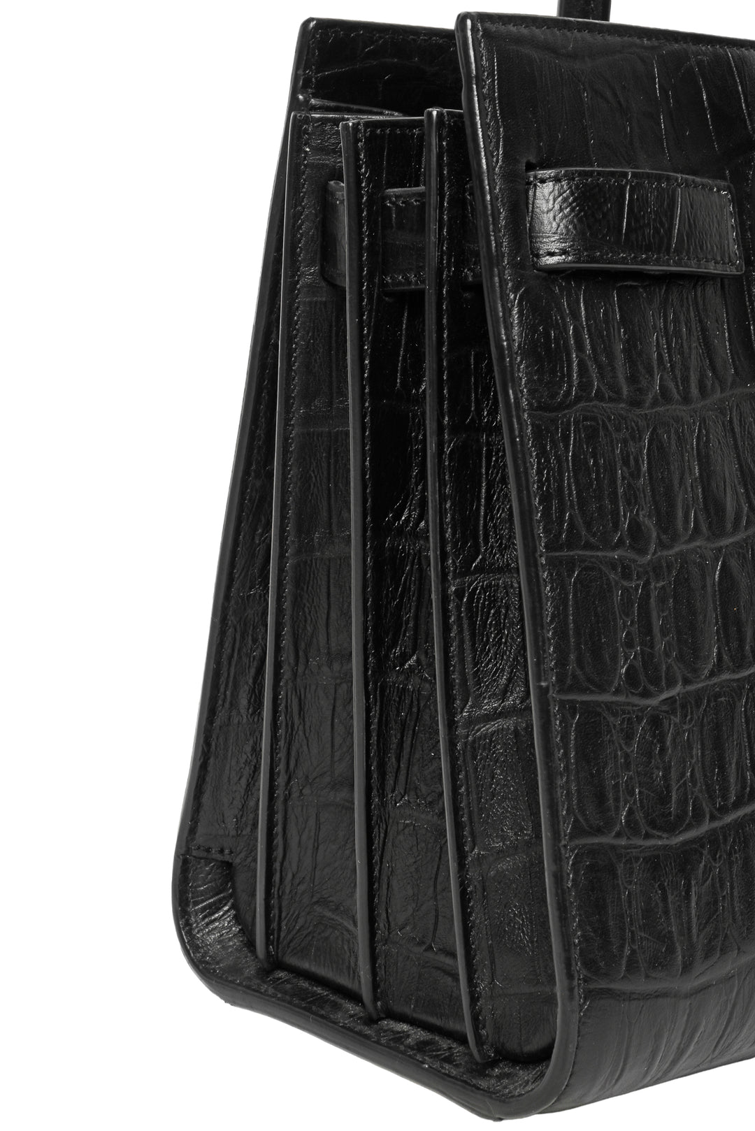 Saint Laurent 2015 Croc Embossed Baby Sac De Jour Tote