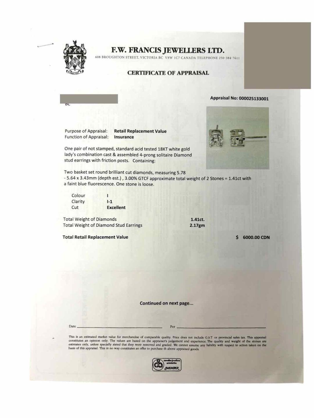 18K diamond Stud Earrings