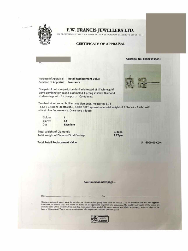 18K diamond Stud Earrings