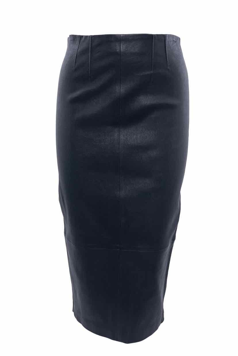 Veronica Beard Size 6 Kaliyah Leather Midi Skirt