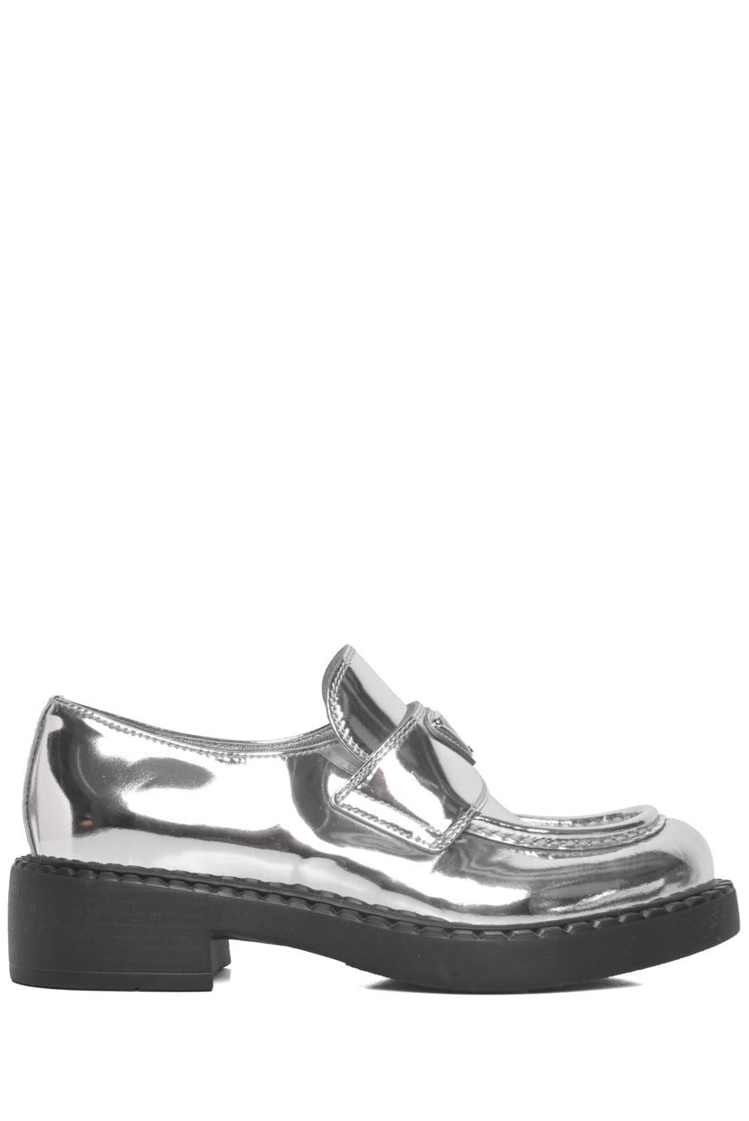 Prada Size 35.5 Silver Loafers