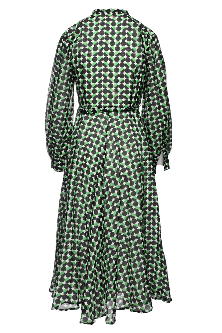 Marella Size 6 Cotton & Silk Blend Gabbia Shirt Dress