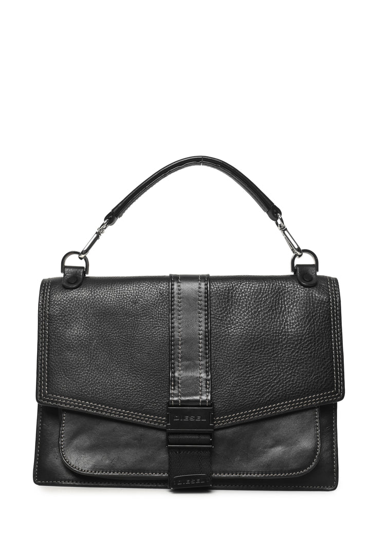 Diesel Miss-Match Grained & Smooth Leather Flap Crossbody
