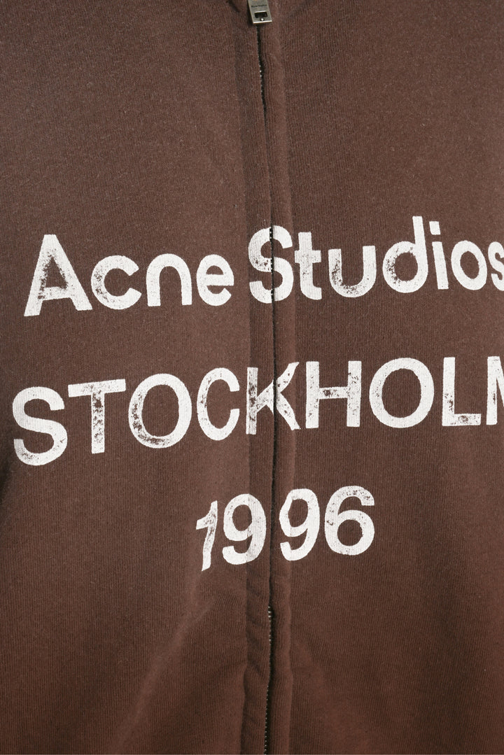 Acne Studios Size L Logo Washed Zip-Up Cardigan