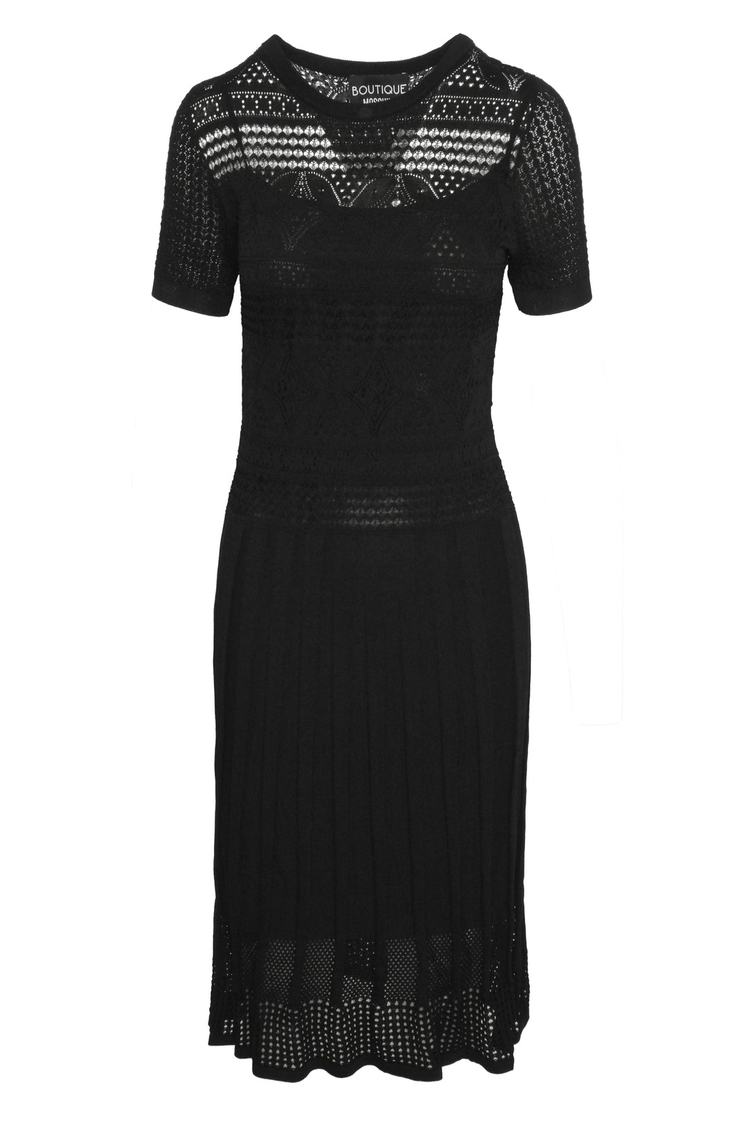 Boutique Moschino Size 8 Knit Pleated Midi Dress