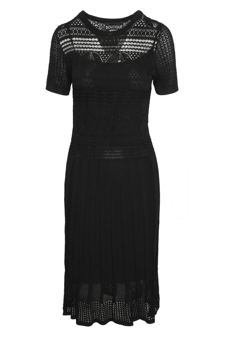Boutique Moschino Size 8 Knit Pleated Midi Dress