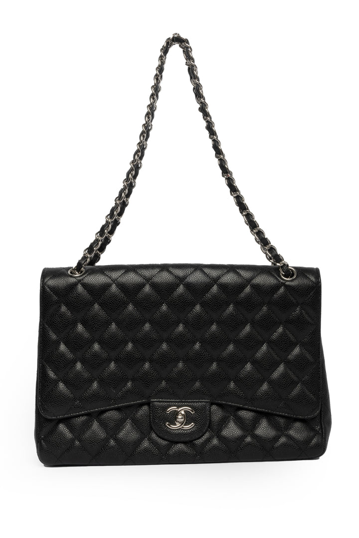 Chanel Quilted Caviar Leather Maxi Single Flap Bag