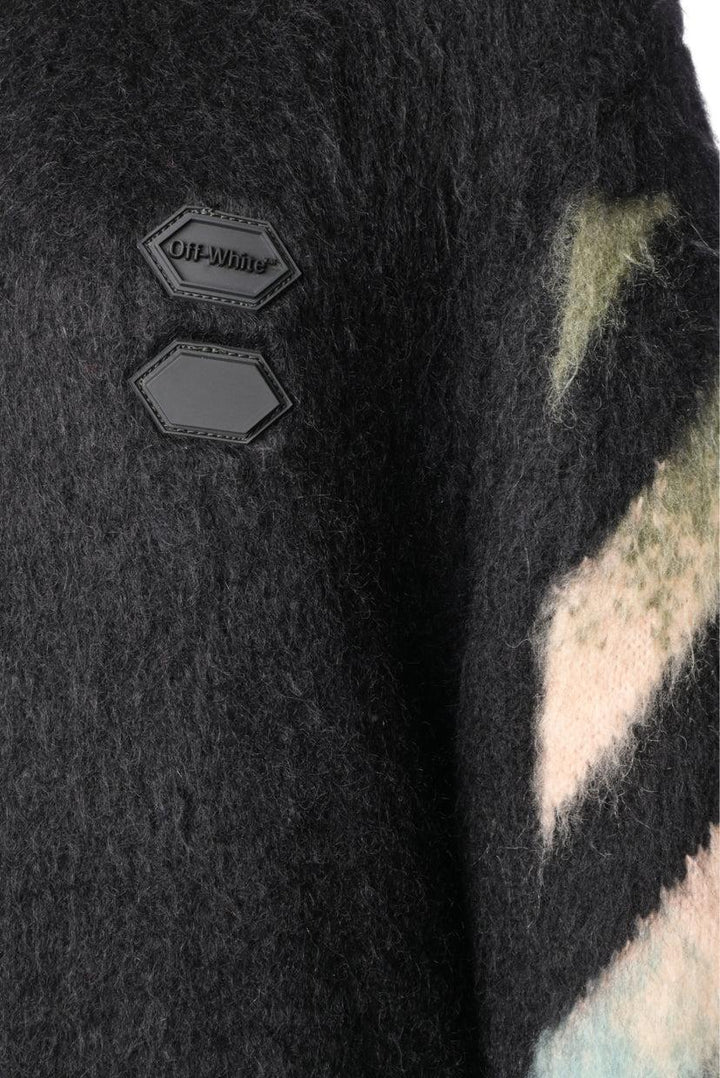OFF-WHITE Size 40 Men's Diag Brushed Mohair-Blend Crewneck Sweater