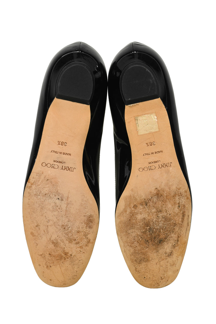Jimmy Choo Size 38.5 Patent Leather Ballet Flat