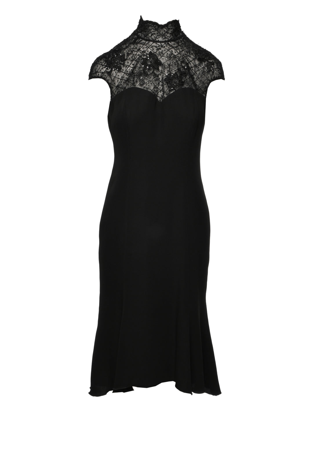 Escada Size 36 Embellished Lace Midi Dress