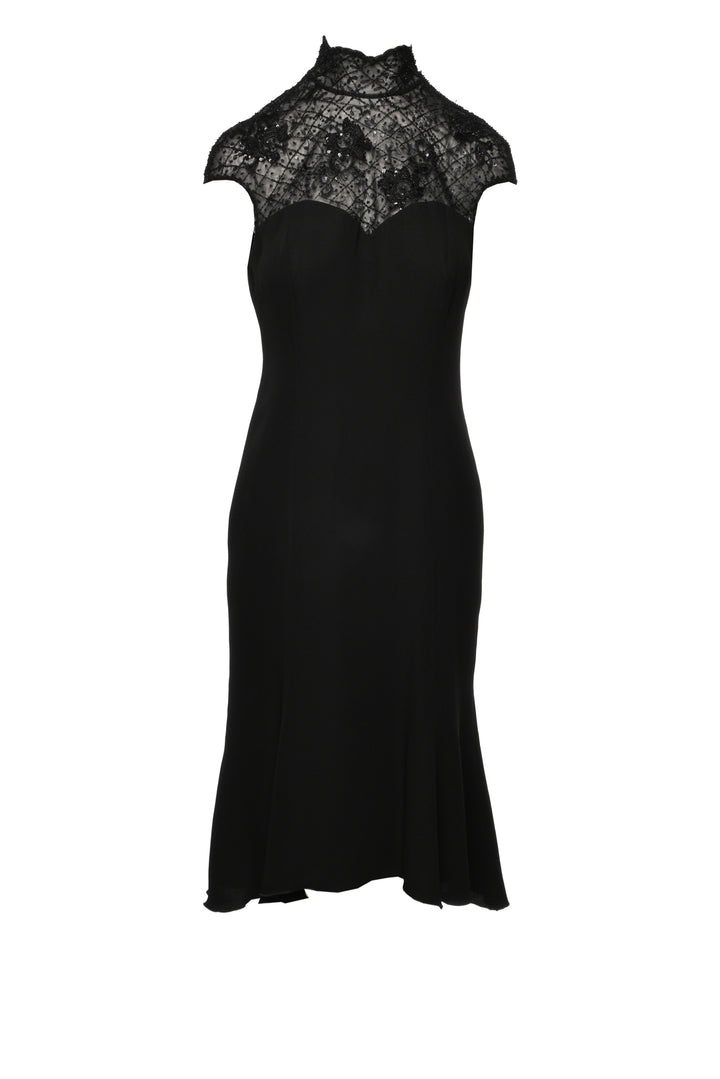 Escada Size 36 Embellished Lace Midi Dress