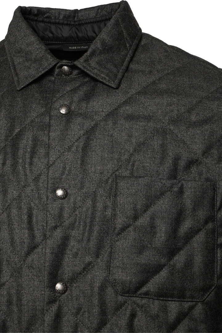 Prada Size L Men's 2015 Quilted Wool Shirt Jacket