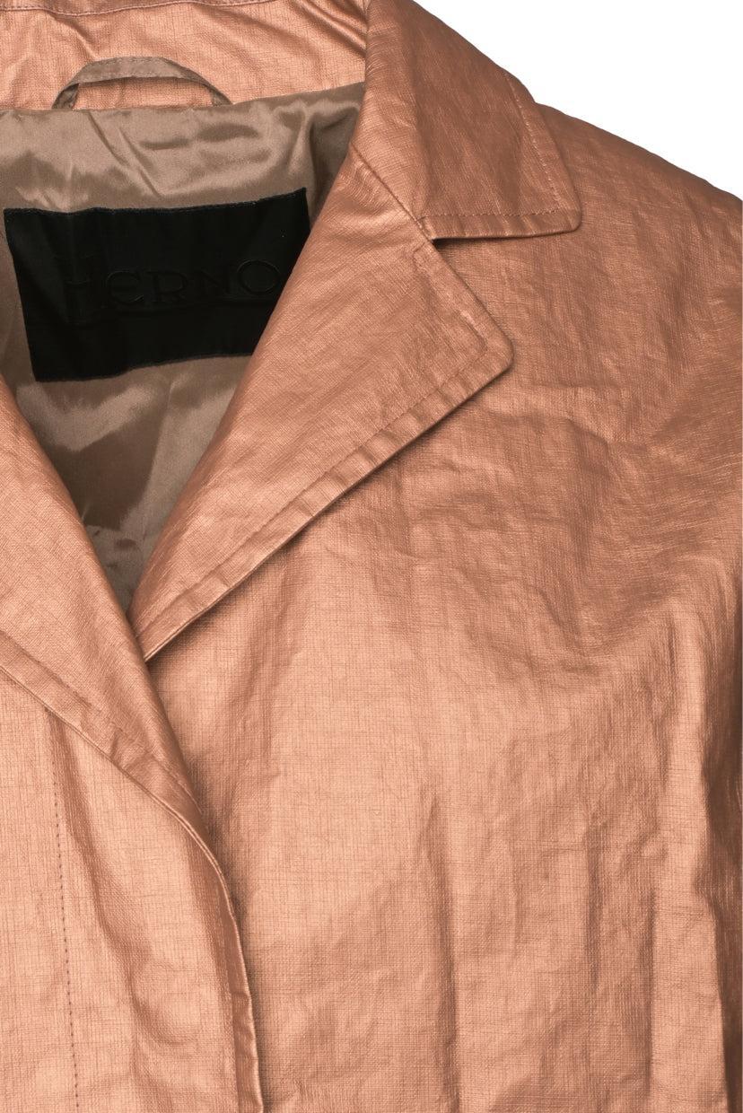 Herno Size 42 Coated Linen Metallic Coat