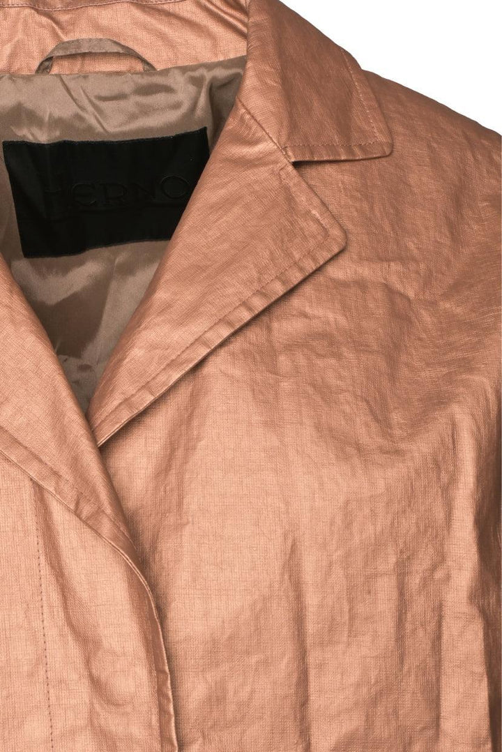 Herno Size 42 Coated Linen Metallic Coat