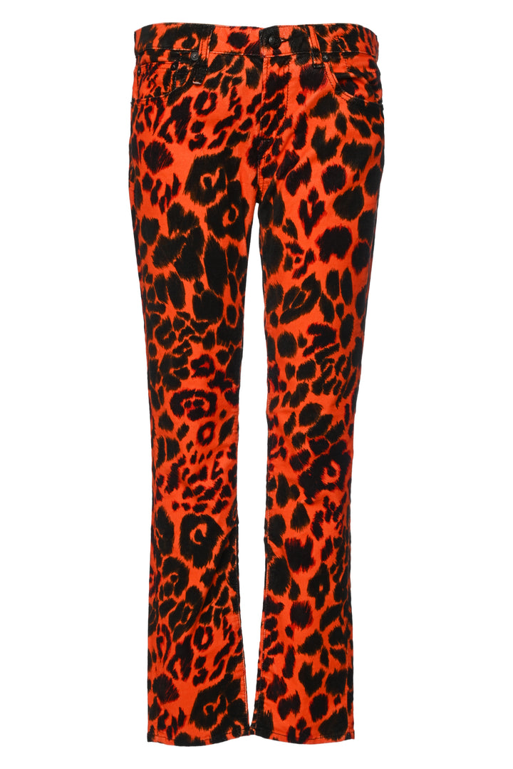 R13 Size 29 Kate Skinny Velvet Leopard Pants