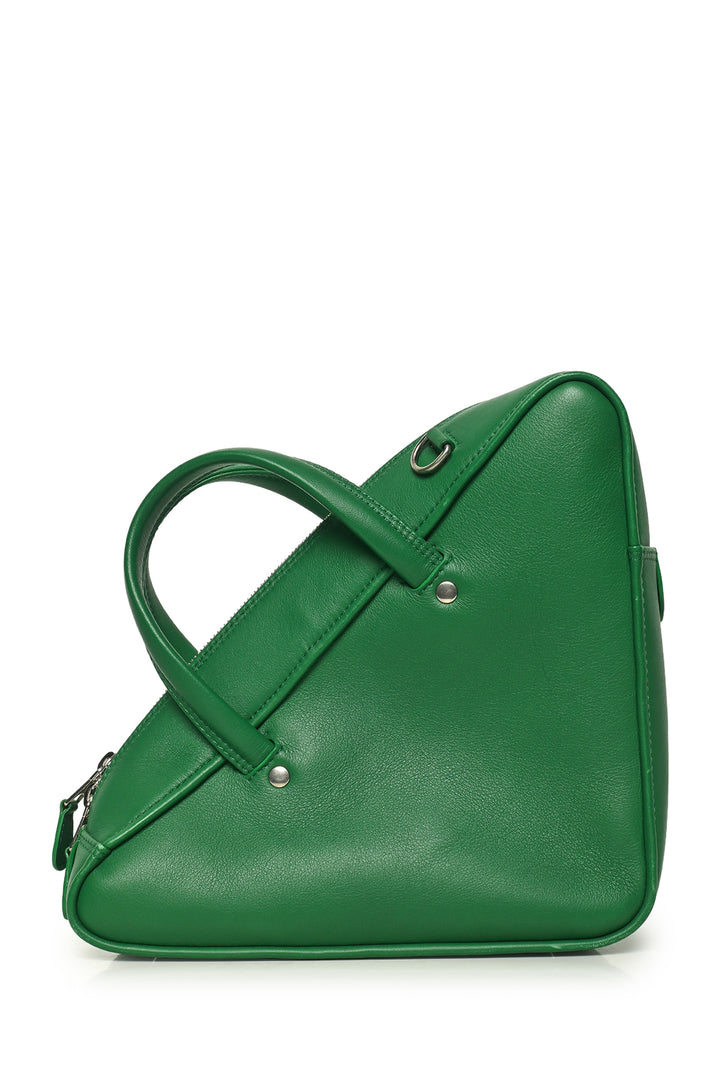 Balenciaga F/W 2017 Calfskin Leather Logo Triangle Duffle Crossbody Small