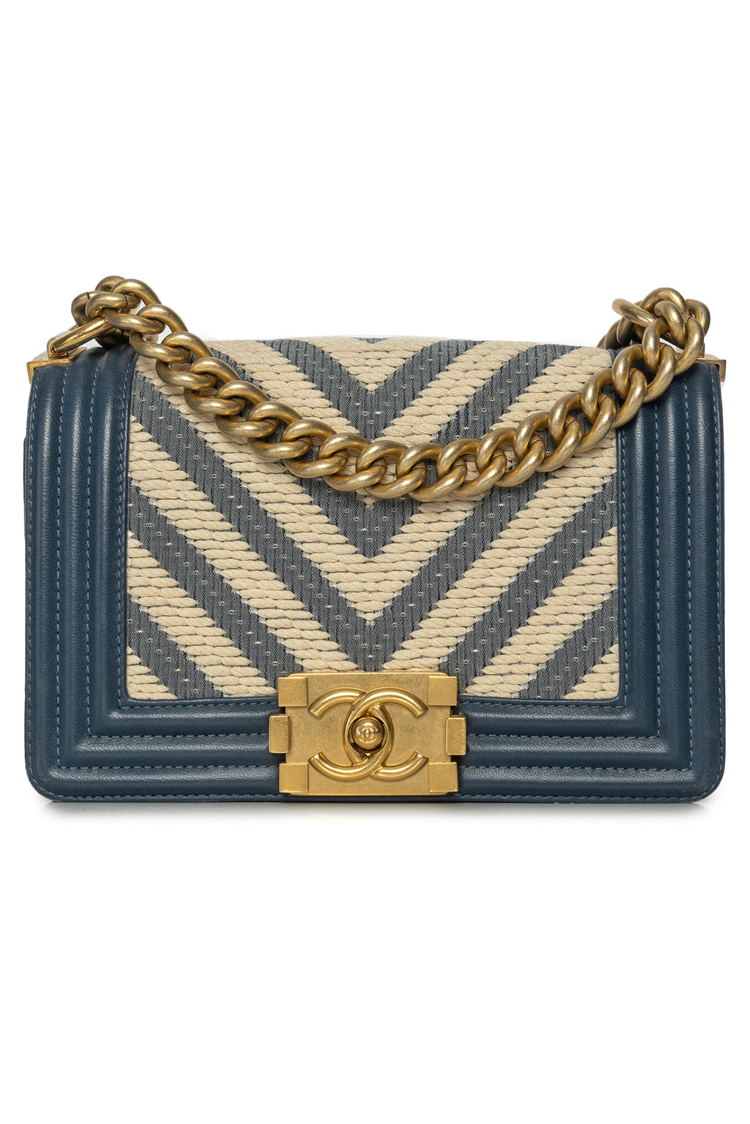 Chanel Chevron Braided Small Boy Flap Bag