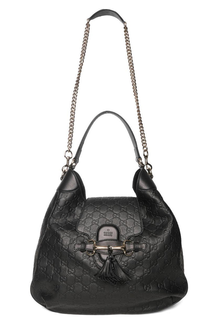 Gucci GG Signature Medium Emily Flap Hobo Shoulder Bag