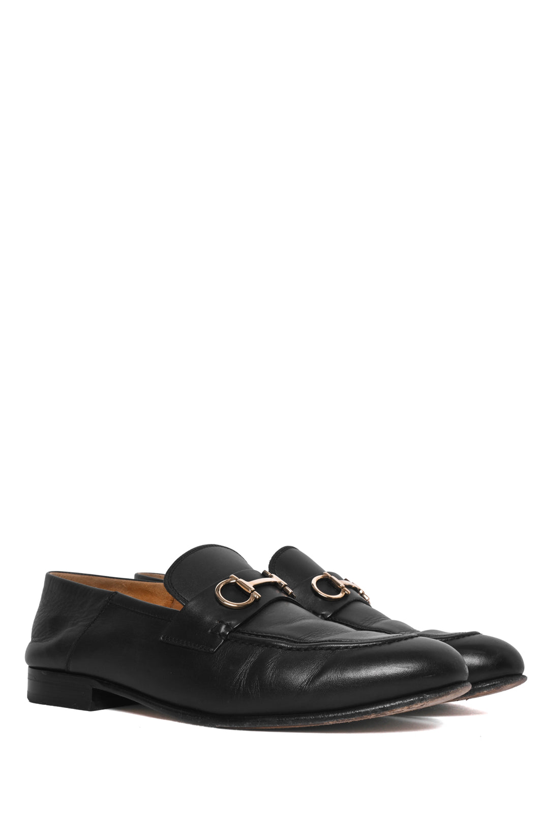 Salvatore Ferragamo Size 8.5 Leather Gancini Loafers