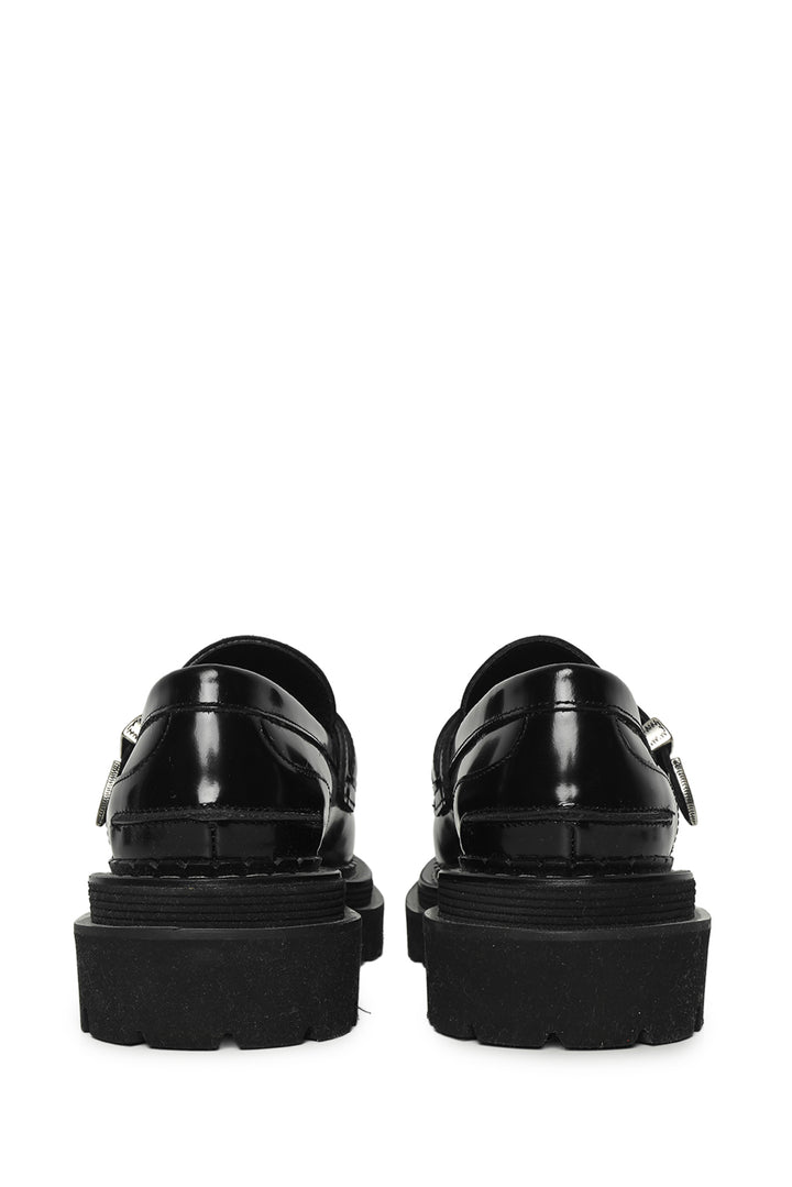 Sandro Size 37 Buckled Leather Loafers