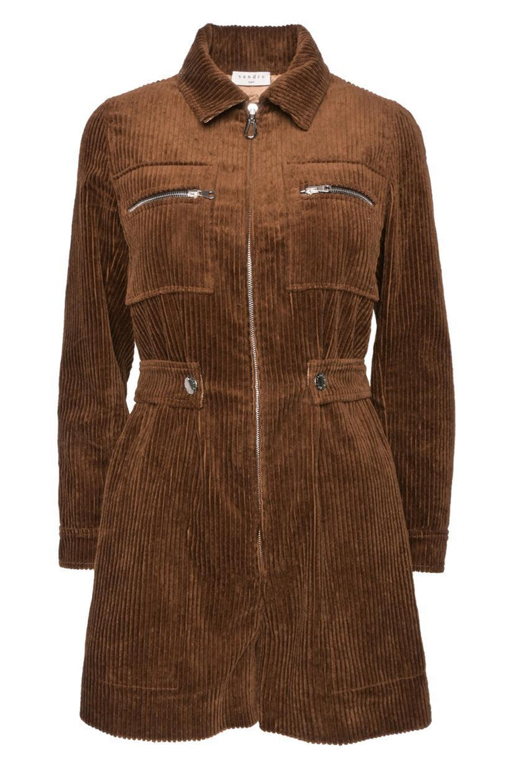 Sandro Size 34 Long Sleeved Corduroy Jumpsuit