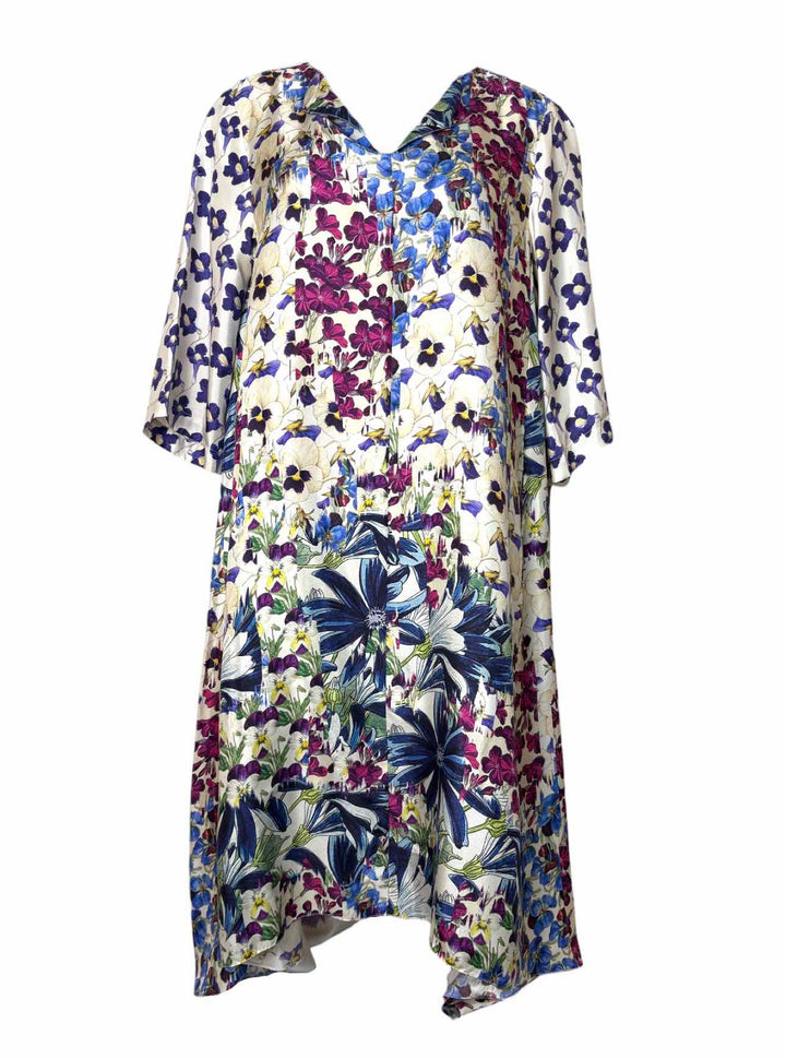 Biyan Size OS Floral Silk Oversized Dress