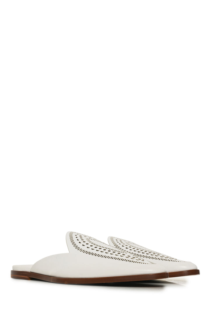 Alaia Size 37.5 Laser-cut Leather Mules