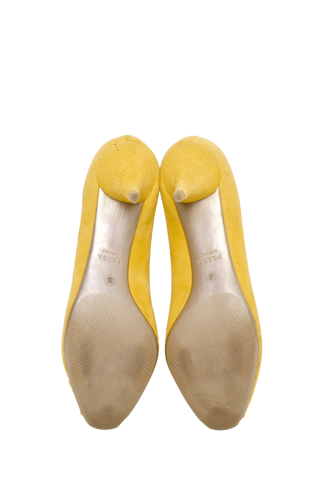 Prada Size 39 Suede Open Toe Pumps