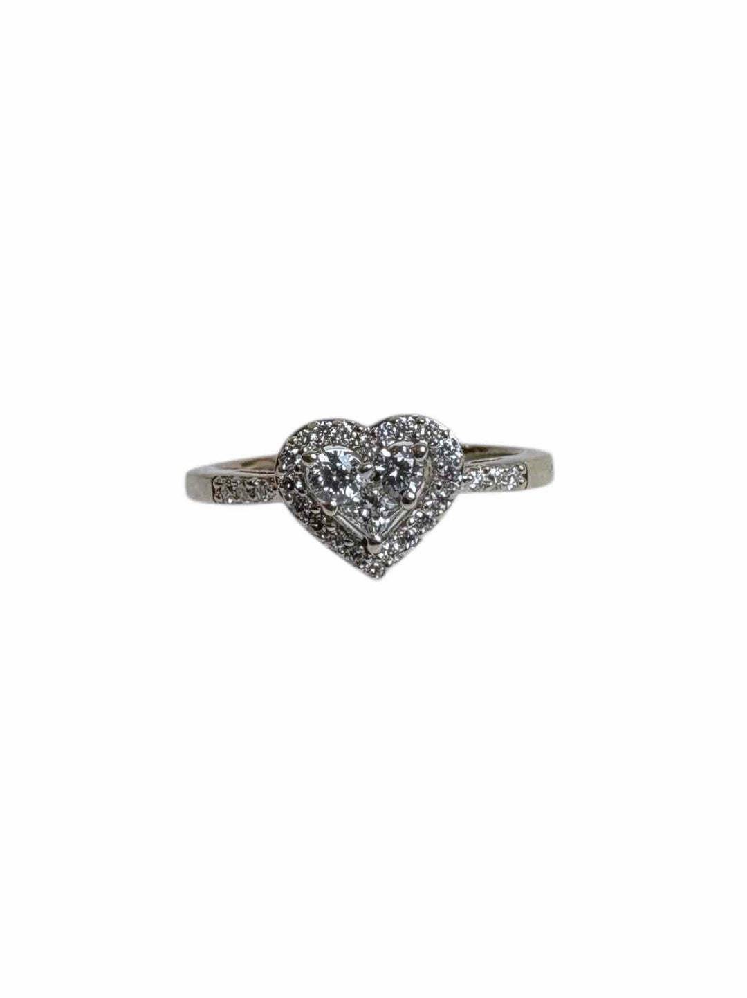 Size 6 14K Halo Heart Shapped Diamond  Ring