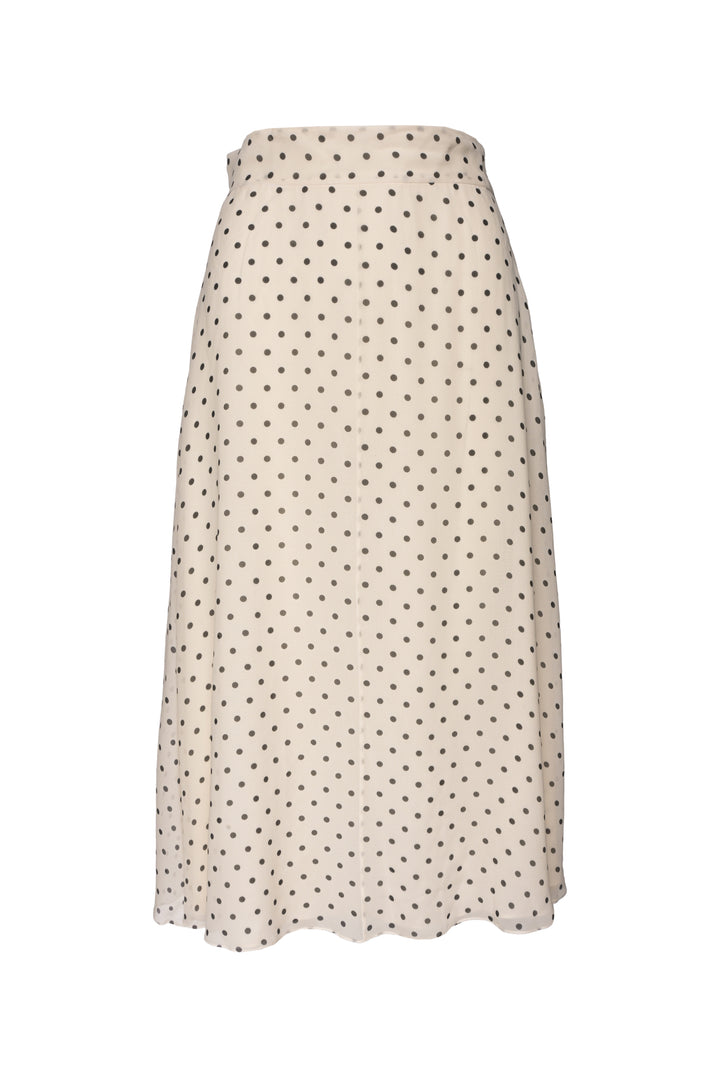 Dior Size 2 Polkadot Silk Chiffon Midi Skirt