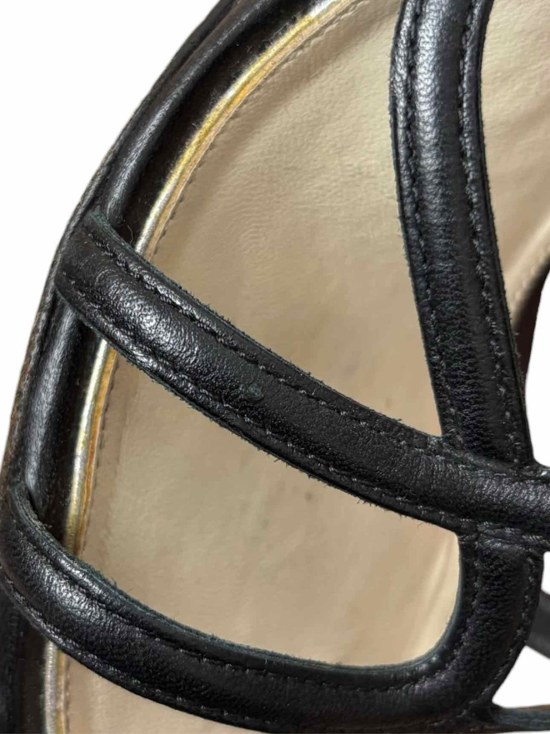 Chanel Size 38 Leather Gladiator Wedge Sandals