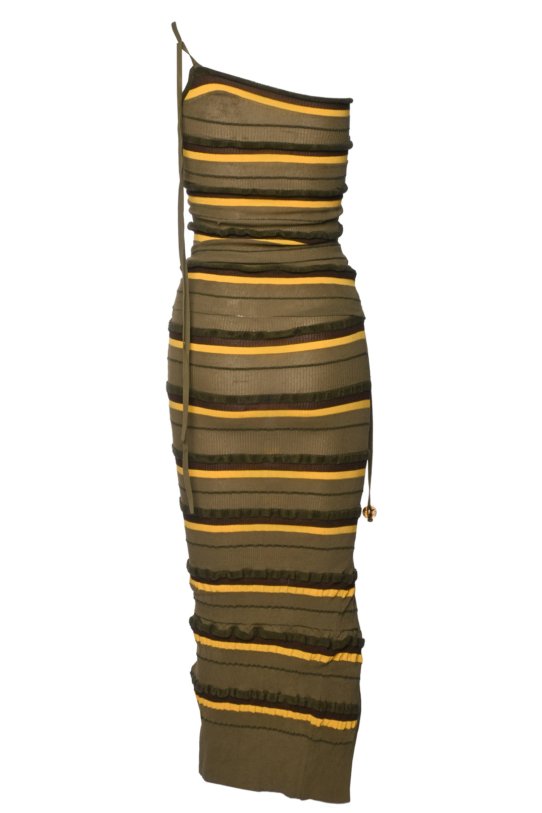 Jacquemus Size 34 'La Maille Concha' Striped Asymmetic Top & Skirt Set