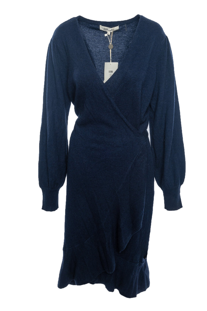 Diane Von Furstenberg Size XL Knit Wool Wrap Dress