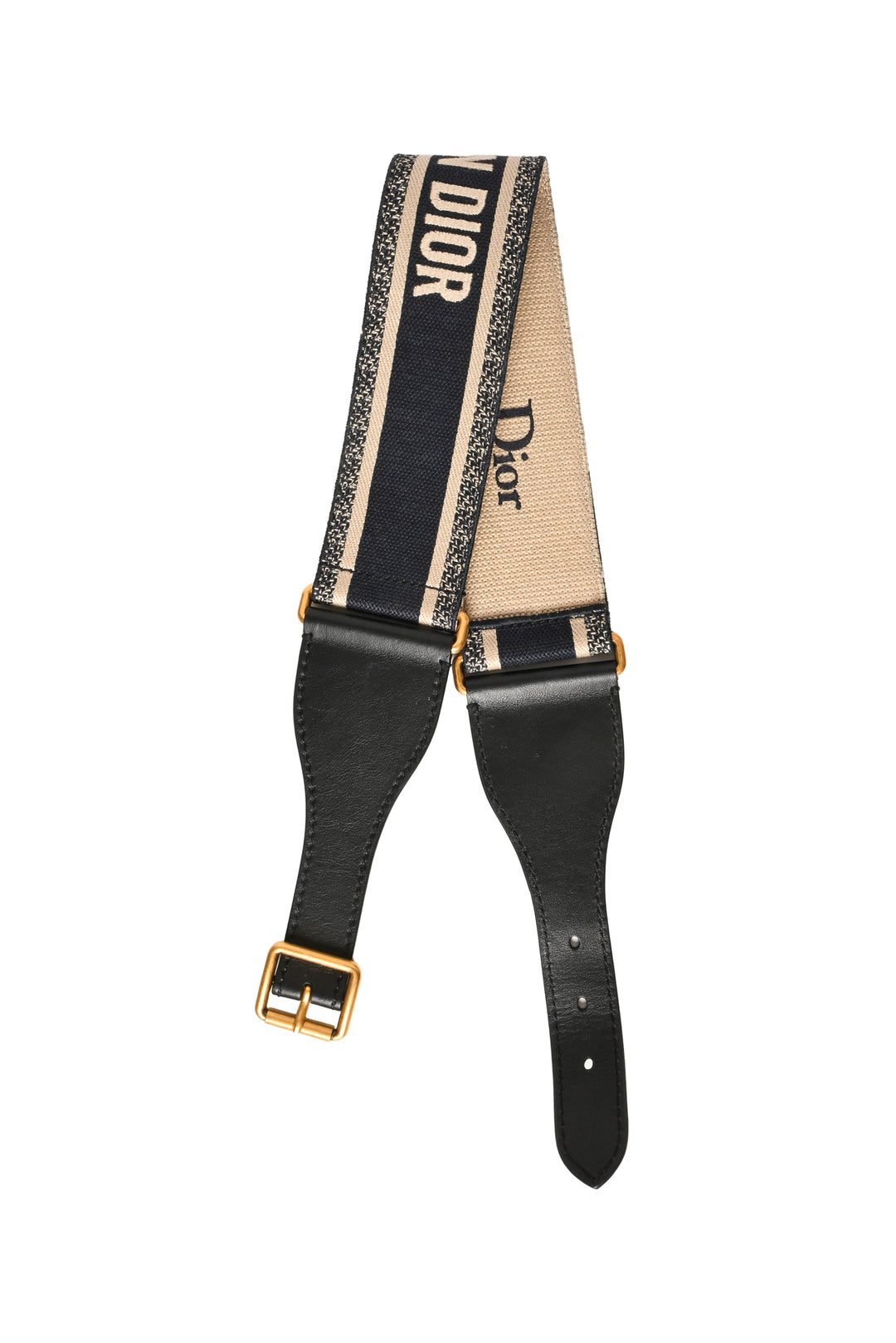 Dior 2020 Logo Embroidery Canvas & Leather Belt