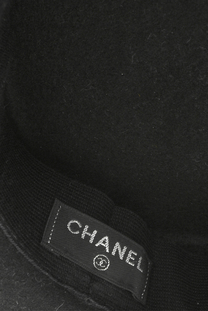 Chanel Size OS Rabbit Hair Flat Top Hat