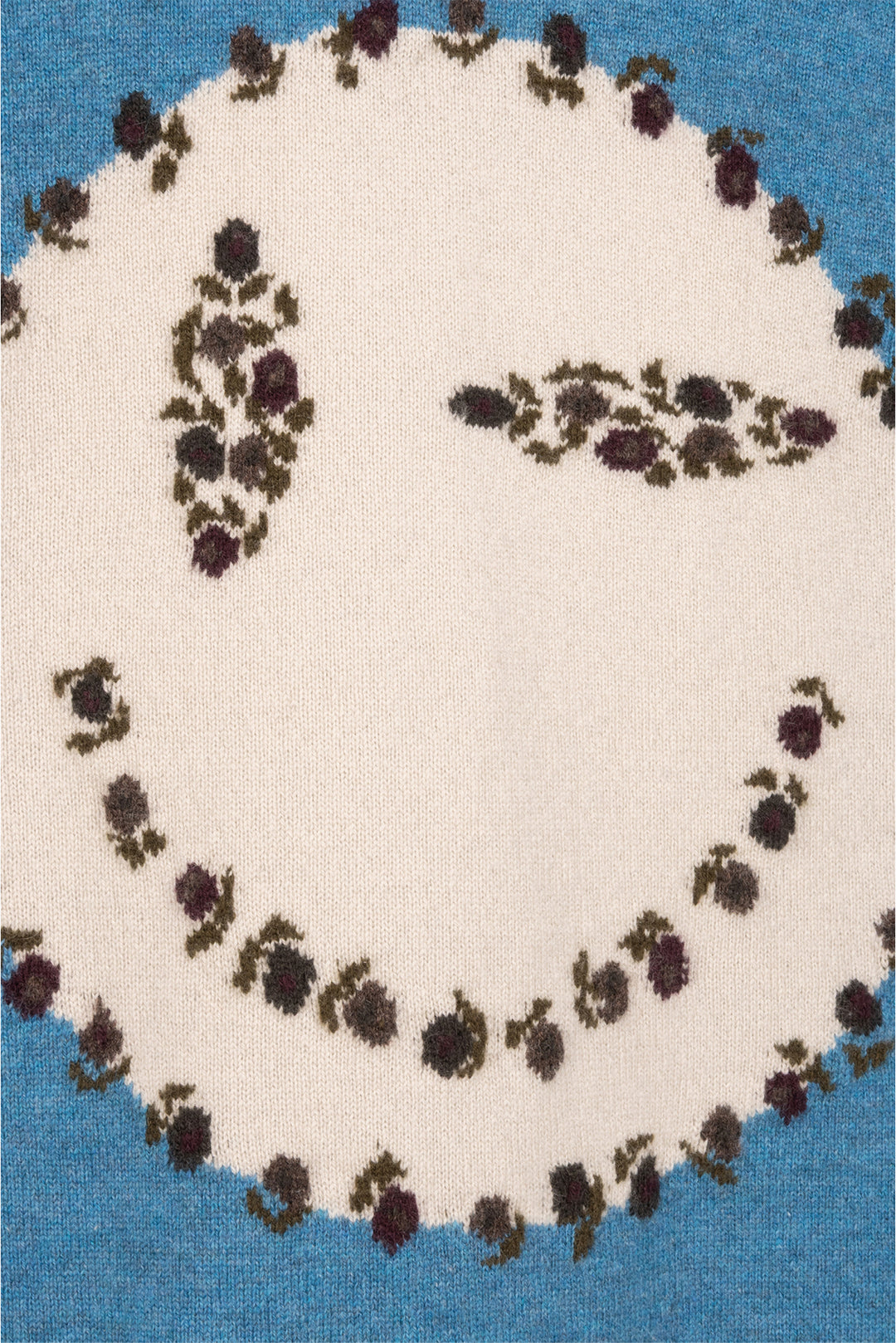 Queene and Belle Size S Floral Smiley Face Cashmere Sweater