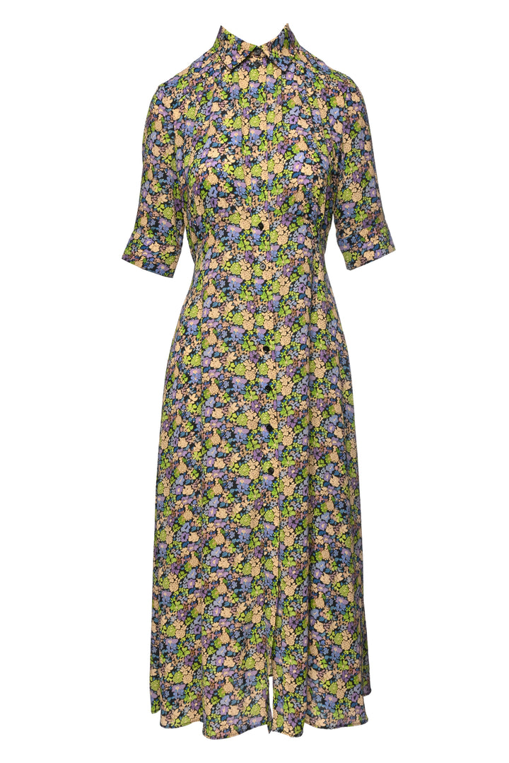 maje Size L Floral Back Cutout Maxi Dress