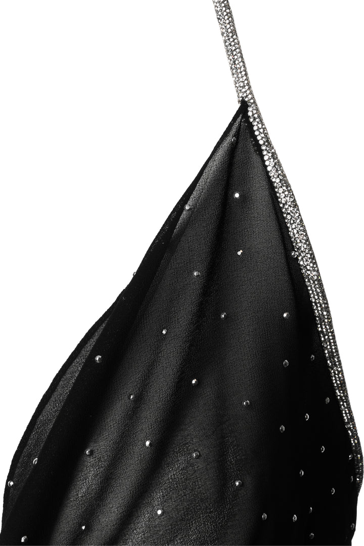 Nue Studio Size 38 Crystal Embellished Sheer Halter Dress