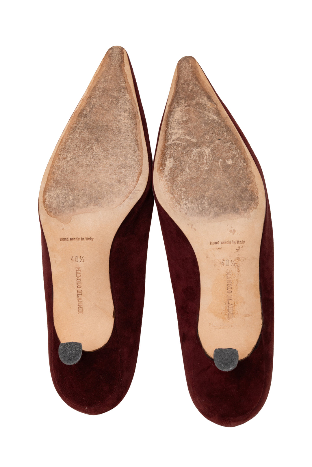 Manolo Blahnik Size 40.5 Pointed Toe Suede Pumps