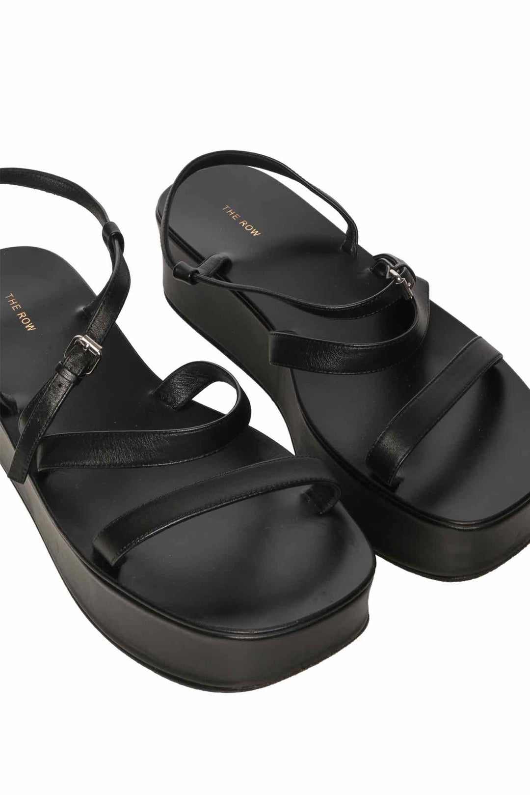 The Row Size 38 Leather Platform Slingback Sandals