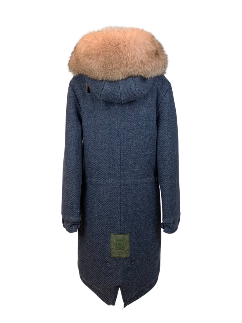 Mr & Mrs Italy Size XS Fur Trimmed Wool Parka Coat