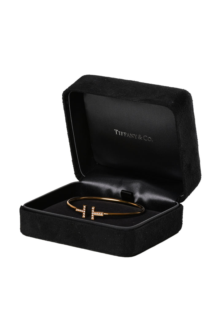 Tiffany & Co 18K Yellow Gold Tiffany T Diamond Wire Bracelet