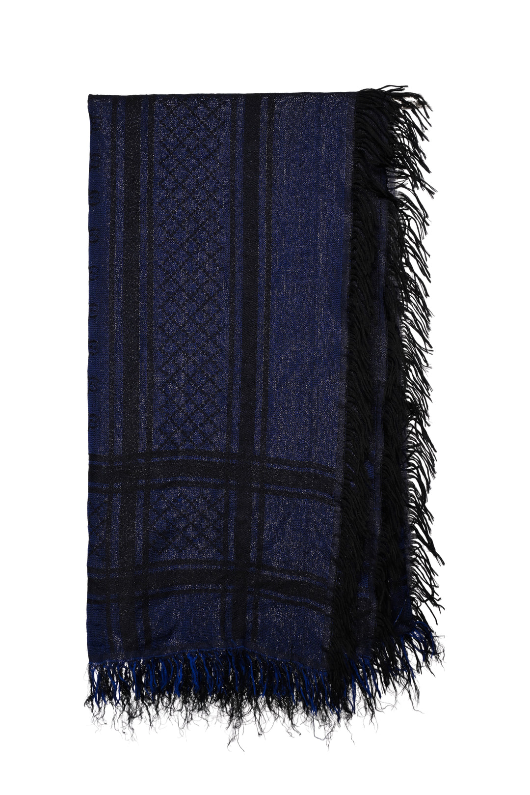 Gucci Sparkle Monogram Fringe Scarf