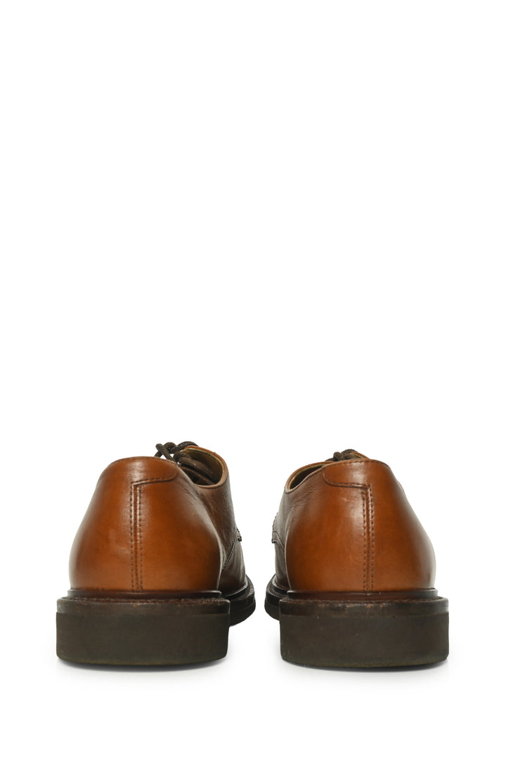 Mens Shoe Size 43 Brunello Cucinelli Men's Lace-Up Round-Toe Leather Shoes