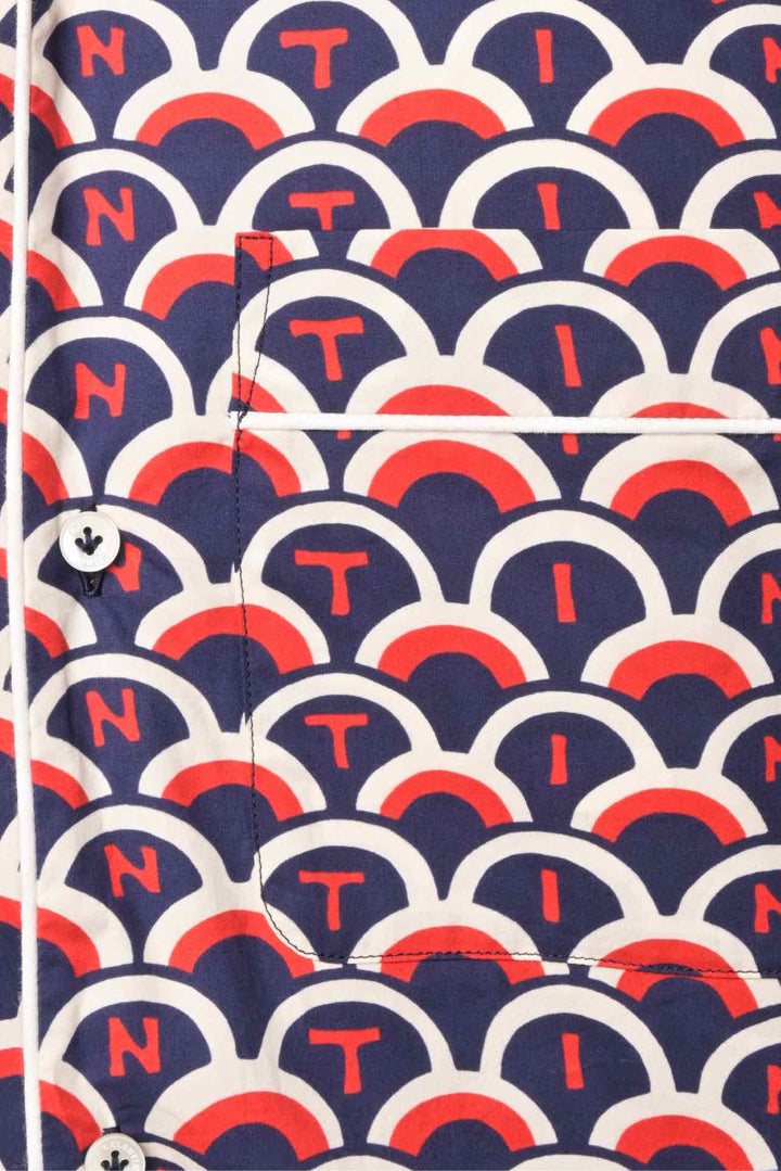 Valentino Size 42 Men's Scale Print Bowling Shirt Short Sleeve