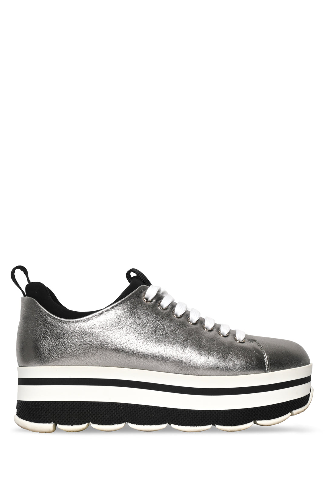 Prada Size 38 Metallic Platform Sneaker